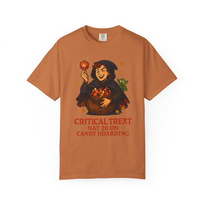 D&D Halloween Shirt D20 Critical Treat, Dungeons and Dragons Player T-Shirt Roll for Candy, Rogue Loot Bag, Dungeon Master Gift DND DM