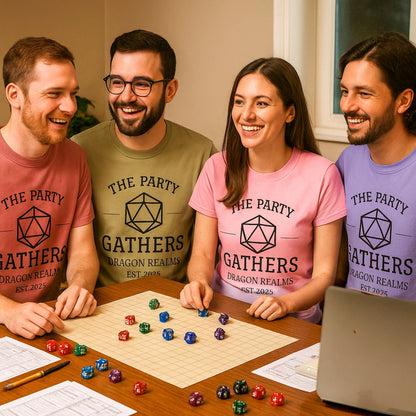 Custom D&D T-Shirt, Session Zero Shirt, Dungeon Master Top, D20 DND Party Campaign Shirt, Personalized Dungeons and Dragons Squad Gift