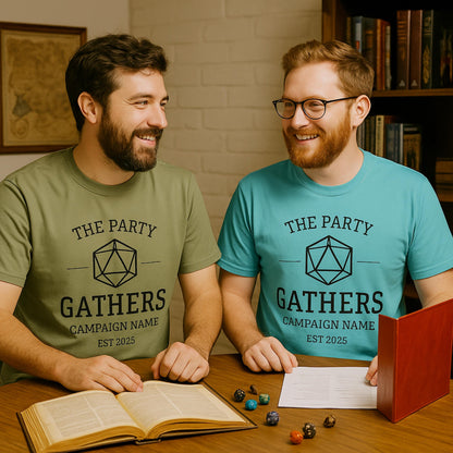 Custom D&D T-Shirt, Session Zero Shirt, Dungeon Master Top, D20 DND Party Campaign Shirt, Personalized Dungeons and Dragons Squad Gift