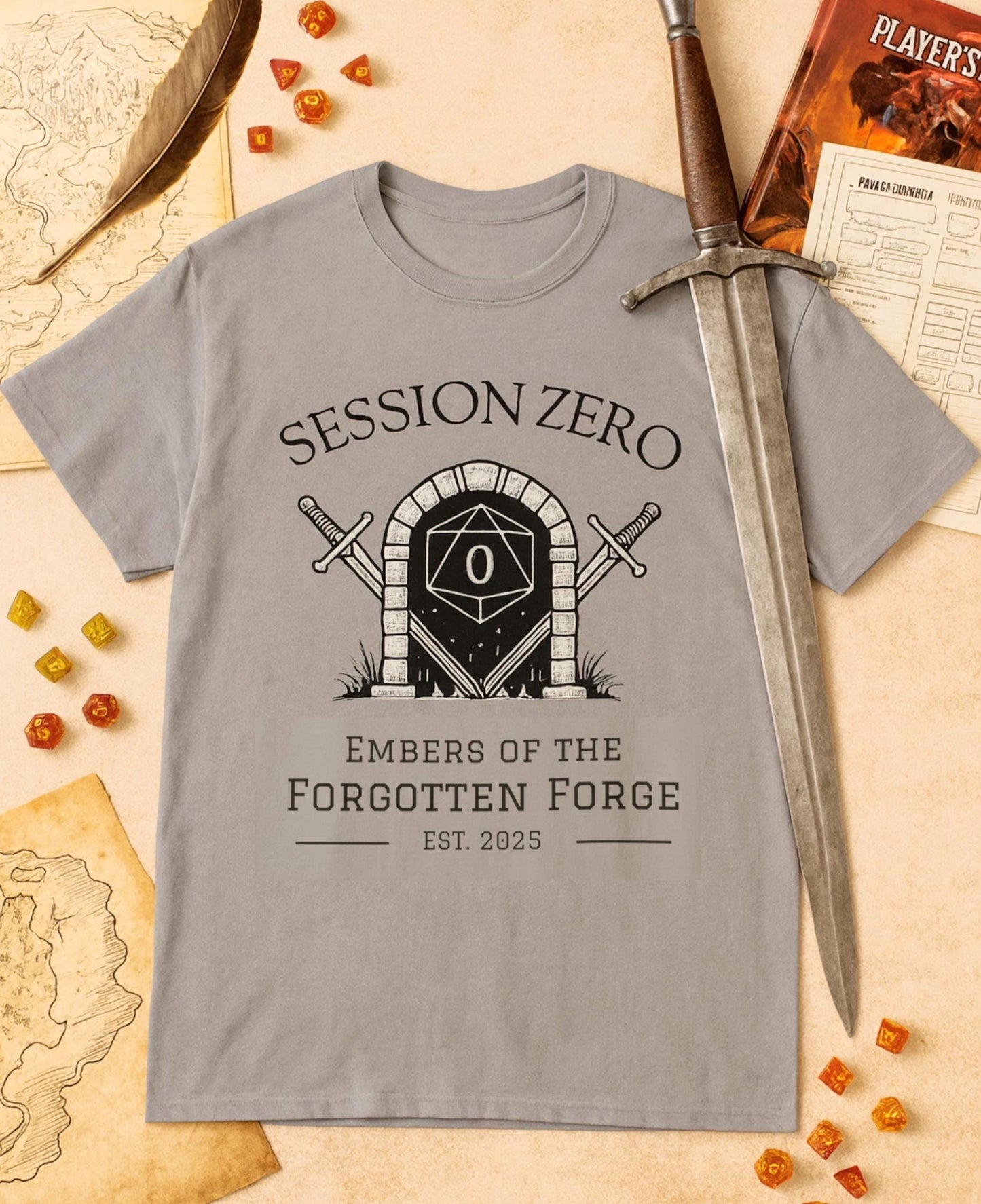 Custom D&D T-Shirt, Session Zero Shirt, Dungeon Master Top, D20 DND Party Campaign Shirt, Personalized Dungeons and Dragons Player Gift