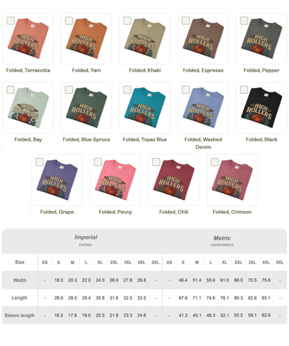 High Rollers Society Shirt DND Graphic Tee, Dungeons and Dragons T-Shirt Dungeon Master Game Night Shirt, Men Women S-4XL Comfort Colors