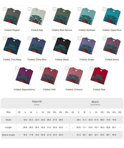 High Rollers Society Shirt DND Graphic Tee, Dungeons and Dragons T-Shirt Dungeon Master Game Night Shirt, Men Women S-4XL Comfort Colors