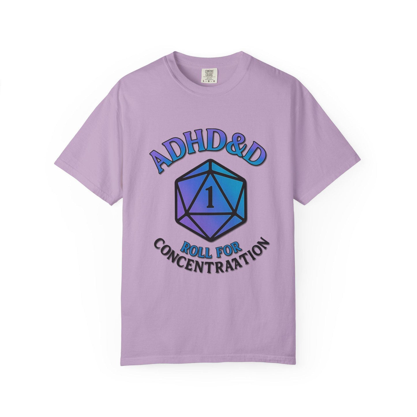 ADHD&D Roll for Concentration Shirt, d20 Dice Critical Failure, Geeky D20 Nat 1 T-Shirt, Dungeons and Dragons Gift, Roleplaying Game Top