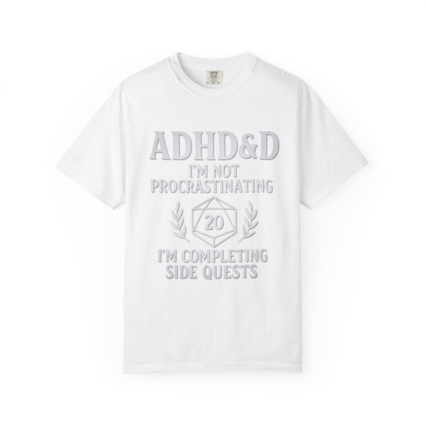 ADHD DND Shirt Side Quests Graphic Tee, Procrastination Shirt for D&D Player, Geeky D20 Nat 1 T-Shirt, Dungeons and Dragons Gift