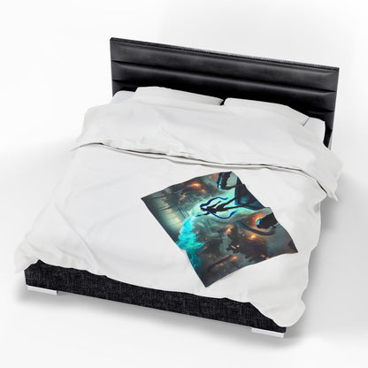 Arcane Are We Still Sisters Blanket, Jinx and Vi Arcane Inspired Bedding Dark Edgy Bedroom Decor Velveteen Plush Throw Blanket, Sister Gift