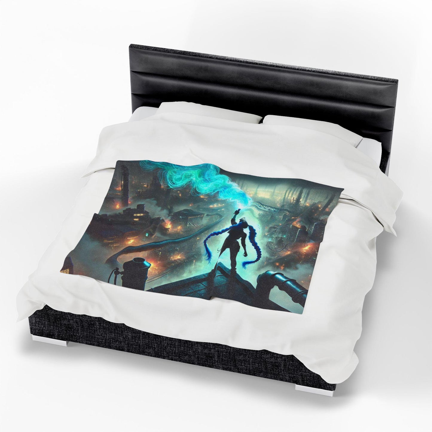 Arcane Are We Still Sisters Blanket, Jinx and Vi Arcane Inspired Bedding Dark Edgy Bedroom Decor Velveteen Plush Throw Blanket, Sister Gift