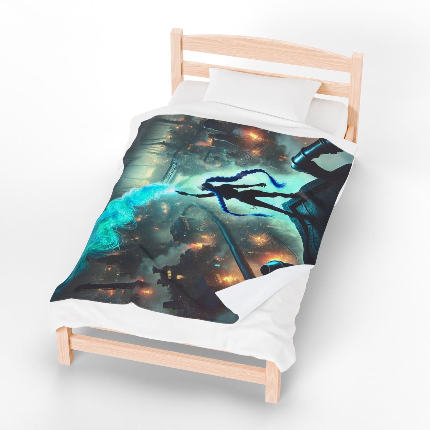 Arcane Are We Still Sisters Blanket, Jinx and Vi Arcane Inspired Bedding Dark Edgy Bedroom Decor Velveteen Plush Throw Blanket, Sister Gift