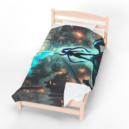 Arcane Are We Still Sisters Blanket, Jinx and Vi Arcane Inspired Bedding Dark Edgy Bedroom Decor Velveteen Plush Throw Blanket, Sister Gift